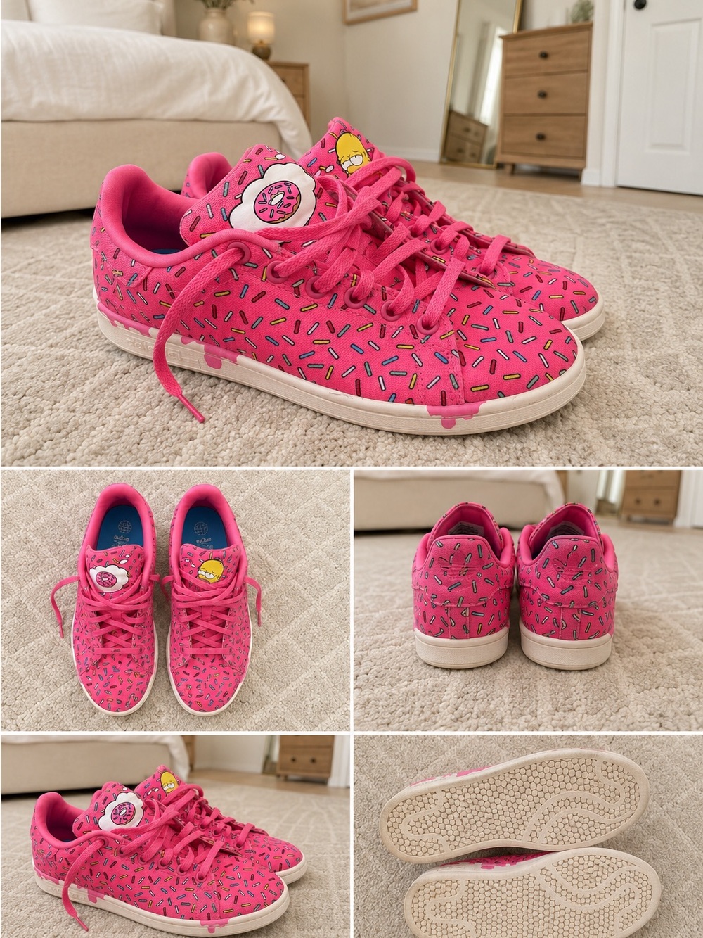 Adidas The Simpson Pink Donut-Print Sneakers